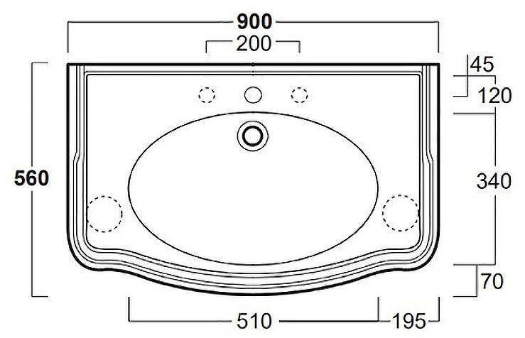 Раковина Simas Arcade 90 AR864bi*1 Белая
