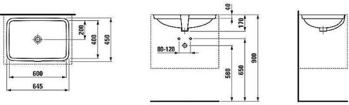 Раковина Laufen Pro 65 8.1196.9.000.109.1 Белый