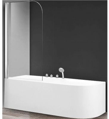 Шторка на ванну AQUAme 80 AQM2851 профиль Хром стекло прозрачное