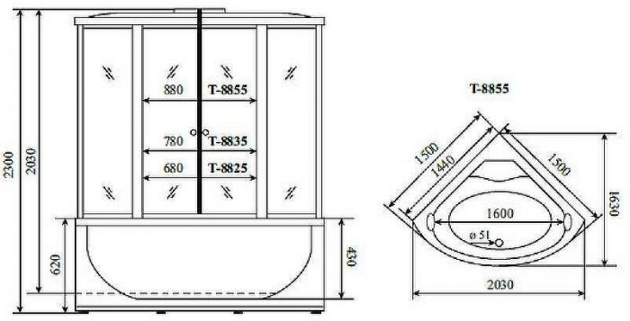 Душевой бокс Timo Comfort 150x150 T-8855F с гидромассажем
