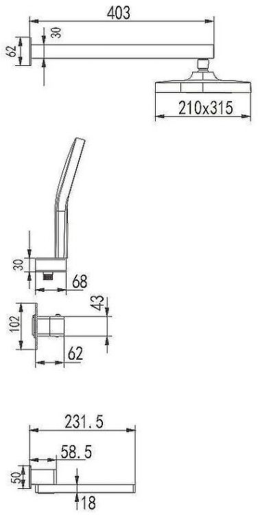 Душевая система Rose R10 R1095 с термостатом Хром