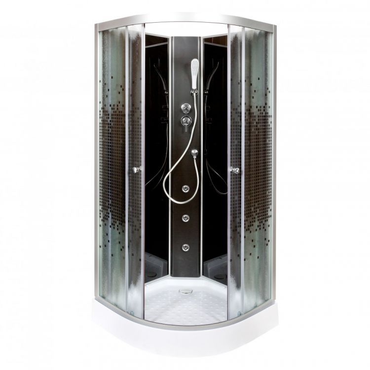 Душевая кабина Deto L 801 N с гидромассажем BLACK 100x100x200