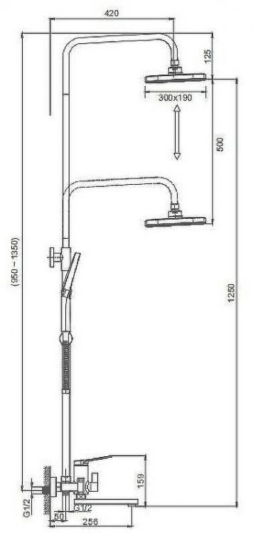 Душевая система Splenka S40.24 Хром Душевая система Splenka S40.24 Хром