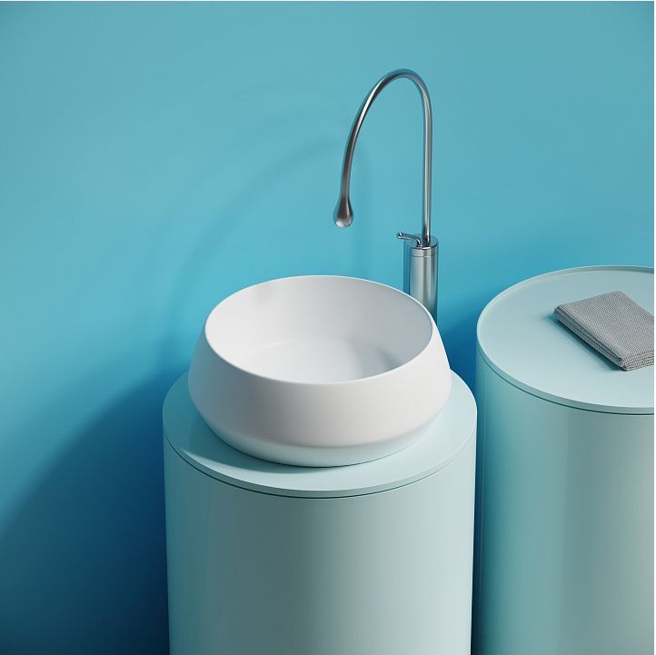 Раковина накладная круглая CERAMICANOVA Maya, 400x400x140, цвет белый матовый, CN12004MW