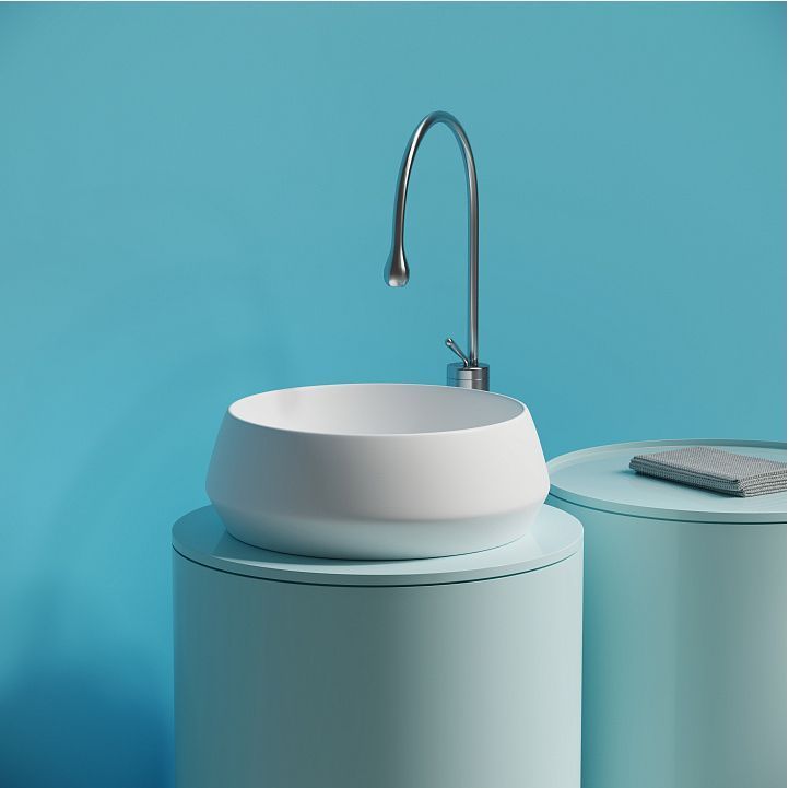 Раковина накладная круглая CERAMICANOVA Maya, 400x400x140, цвет белый матовый, CN12004MW Раковина накладная круглая CERAMICANOVA Maya, 400x400x140, цвет белый матовый, CN12004MW