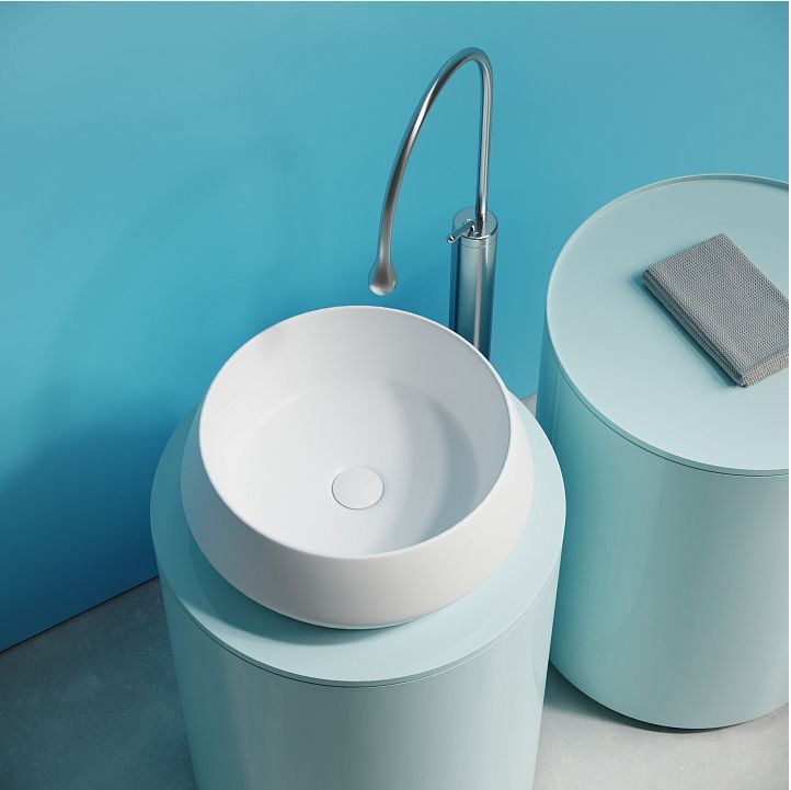 Раковина накладная круглая CERAMICANOVA Maya, 400x400x140, цвет белый матовый, CN12004MW Раковина накладная круглая CERAMICANOVA Maya, 400x400x140, цвет белый матовый, CN12004MW