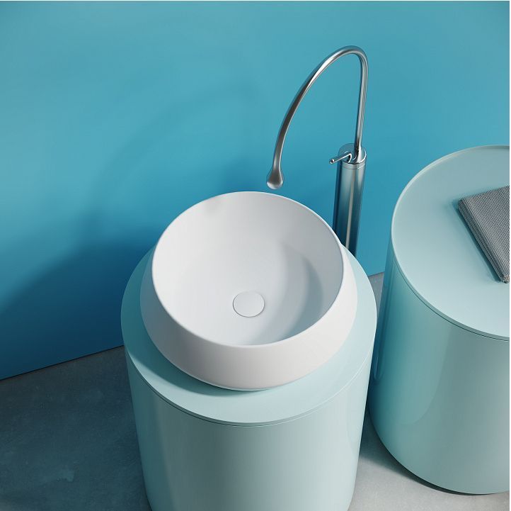 Раковина накладная круглая CERAMICANOVA Maya, 400x400x140, цвет белый матовый, CN12004MW Раковина накладная круглая CERAMICANOVA Maya, 400x400x140, цвет белый матовый, CN12004MW