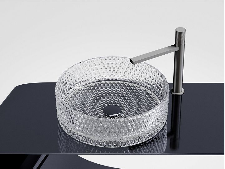 Умывальник CERAMICANOVA Cristal чаша накладная круглая (прозрачная) CN6062 Умывальник CERAMICANOVA Cristal чаша накладная круглая (прозрачная) CN6062