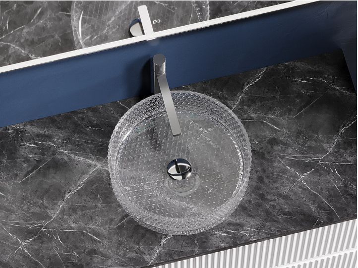 Умывальник CERAMICANOVA Cristal чаша накладная круглая (прозрачная) CN6062 Умывальник CERAMICANOVA Cristal чаша накладная круглая (прозрачная) CN6062