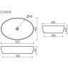 Умывальник CERAMICANOVA Element чаша накладная овальная 625x420x145 мм CN5018