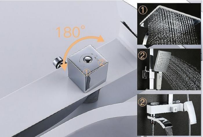 Душевая система Gappo G07 G2407-8 Белая Хром