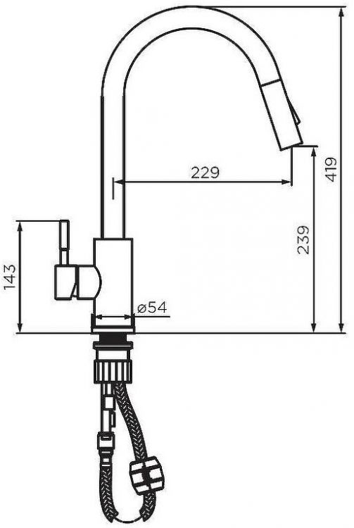 Смеситель для кухни Dorff Logic D3007511 Сатин
