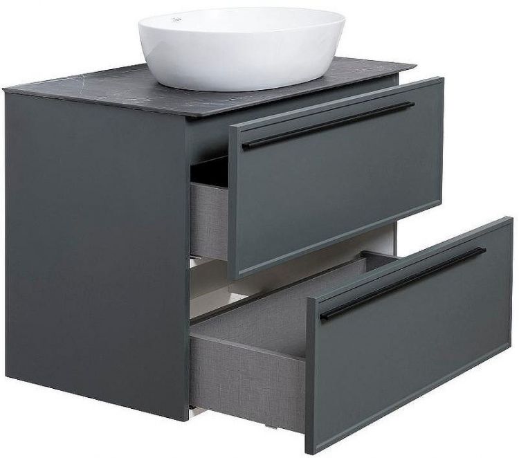 Тумба под раковину La Fenice Elba 80 FNC-01-ELB-G-80-2 подвесная Серая матовая