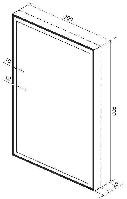 Зеркало Wellsee 7 Rays' Spectrum 70 172201320-172201330 с подсветкой цвет Черный матовый с сенсорным выключателем