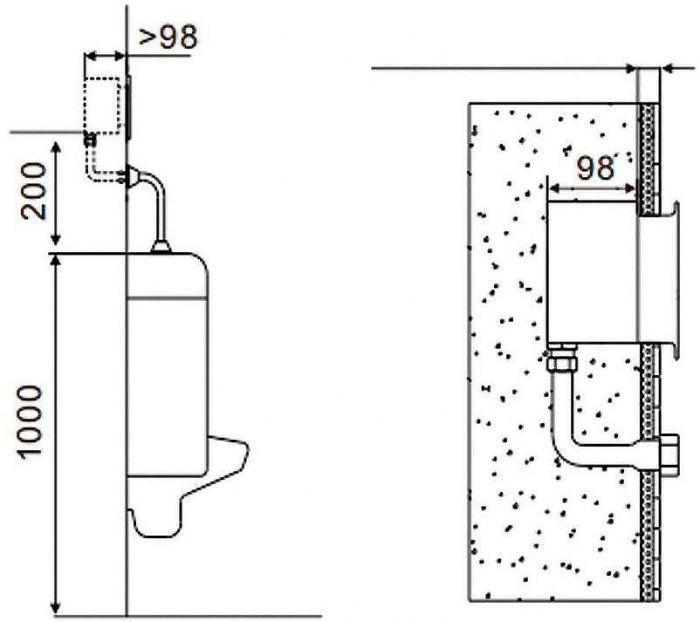 Смывное устройство для писсуара Creavit ES4810 Черное