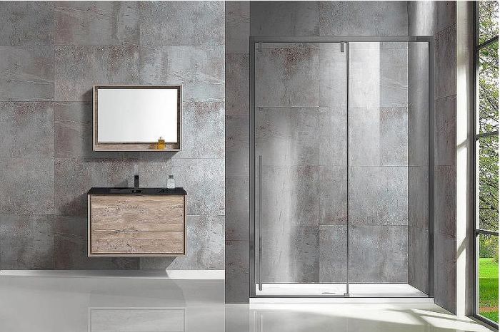 Душевая дверь Vincea Lugano 130 VDS-1L130CLGM-1 профиль Вороненая сталь стекло прозрачное