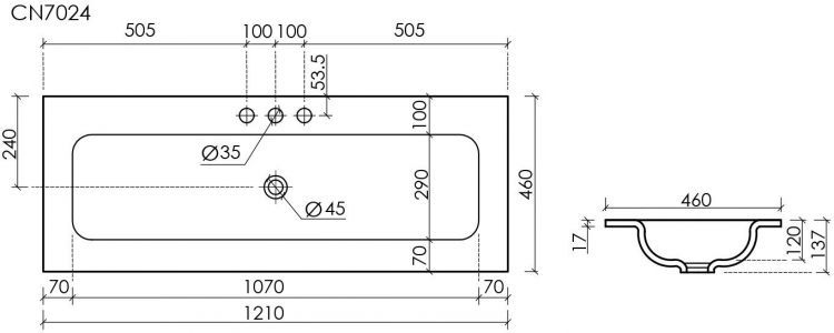 Раковина мебельная CERAMICANOVA Grace прямоугольная 1210x457x137 мм, с 3 мя отверстиями под смеситель, цвет черный матовый, CN7024MB, CN7024MB Раковина мебельная CERAMICANOVA Grace прямоугольная 1210x457x137 мм, с 3 мя отверстиями под смеситель, цвет черный матовый, CN7024MB, CN7024MB