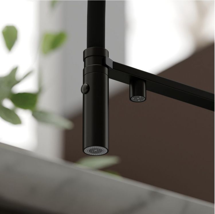 Смеситель для кухни Sancos Imola с гибким изливом, цвет матовый черный/черный, SC4010MB