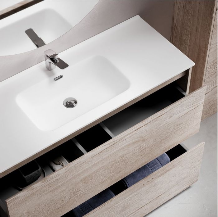 Тумба напольная под раковину SANCOS Libra Floor, дуб галифакс натуральный 1190х450х840 мм, LB120F-1EG