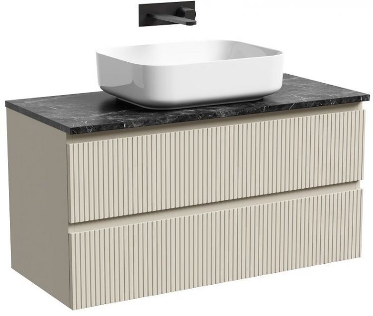 Тумба подвесная SANCOS Snob T, Beige Soft 995х445х500, под столешницу без отверстия под смеситель, цвет Black Sky, SNT100CE