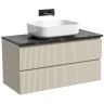 Тумба подвесная SANCOS Snob T, Beige Soft 995х445х500, под столешницу без отверстия под смеситель, цвет Black Sky, SNT100CE