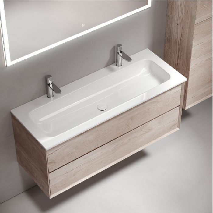 Тумба подвесная SANCOS под раковину Marmi 2.0, дуб галифакс натуральный 1195х445х520, MR2.0120EG