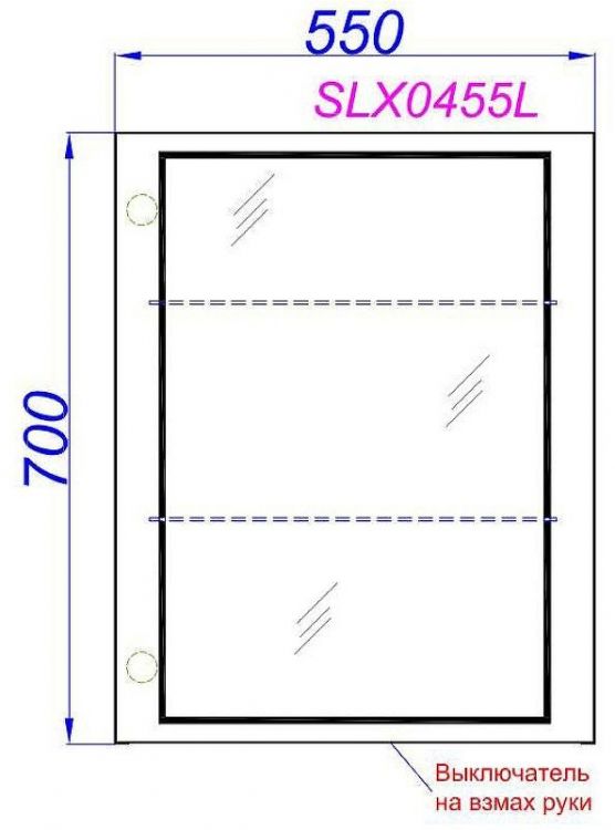 Зеркальный шкаф Aqwella Simplex 55 SLX0455L с подсветкой Белый