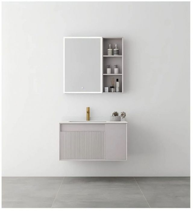 Зеркальный шкаф Arrow 100 28101101000698/3 (AUDD10G4008-C) с подсветкой цвет Тауп