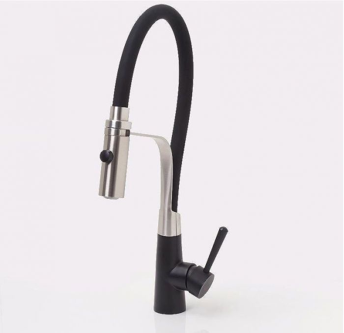 Смеситель для кухни WasserKRAFT A8417 Нержавеющая сталь Черный