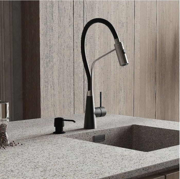 Смеситель для кухни WasserKRAFT A8417 Нержавеющая сталь Черный