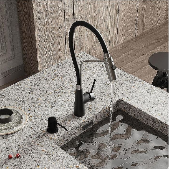 Смеситель для кухни WasserKRAFT A8417 Нержавеющая сталь Черный