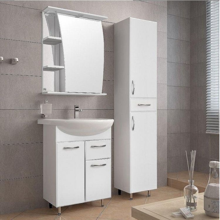 Шкаф пенал Style Line Эко Стандарт 36 с бельевой корзиной Белый глянец Шкаф пенал Style Line Эко Стандарт 36 с бельевой корзиной Белый глянец