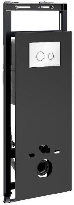 Инсталляция WasserKRAFT Salm 27TLT.010.ME.BL.WH01 для унитаза Черное стекло с Белой клавишей смыва