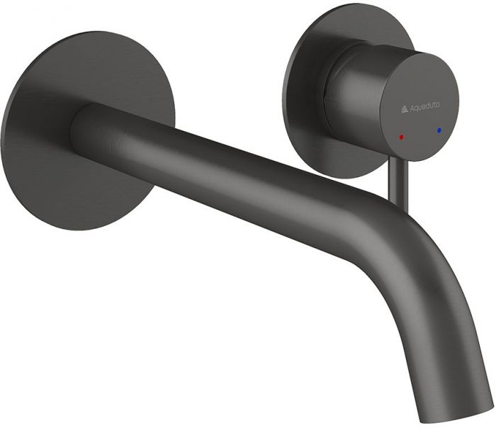 Смеситель для раковины настенного монтажа со скрытой частью AQUEDUTO CANO,  оружейная сталь (CAN0445)