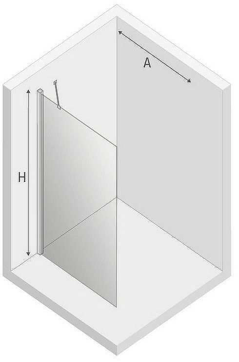 Душевая перегородка New Trendy New Soleo Chrome 50 K-0747 профиль Хром стекло прозрачное