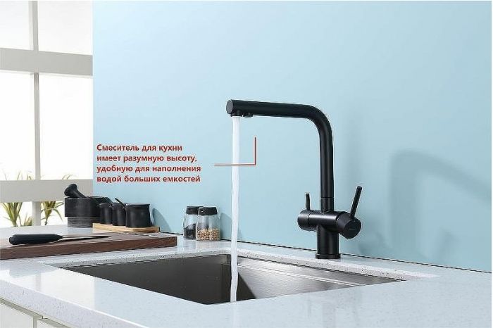 Смеситель для кухни Splenka S70.61.06 Черный матовый