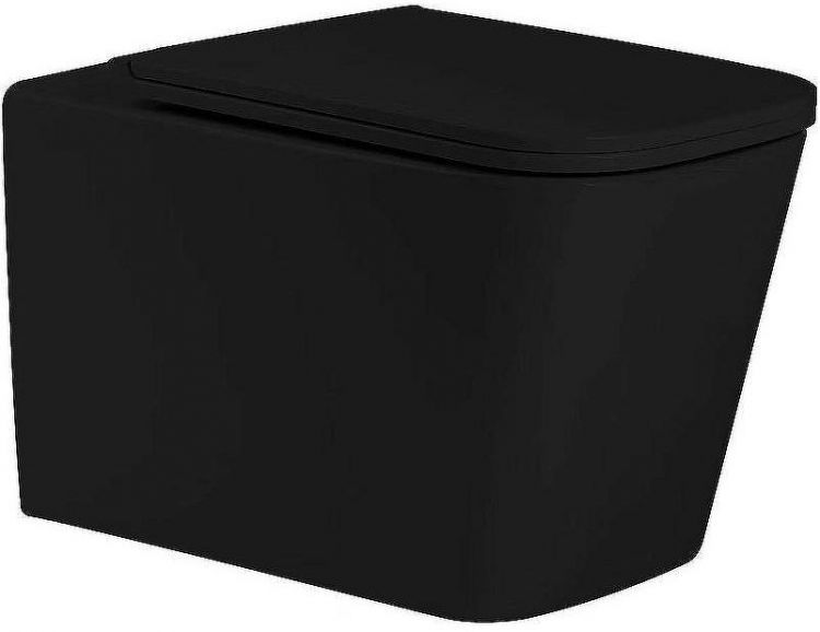 Комплект унитаза с инсталляцией SantiLine SL-5027MB+SL-04 с сиденьем Микролифт и Черной матовой клавишей смыва Комплект унитаза с инсталляцией SantiLine SL-5027MB+SL-04 с сиденьем Микролифт и Черной матовой клавишей смыва