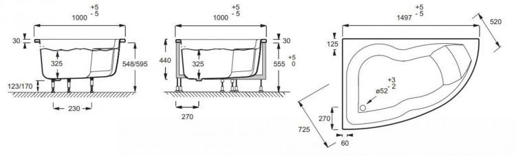 Акриловая ванна 150x100 Jacob Delafon Micromega Duo E60221-00 левая
