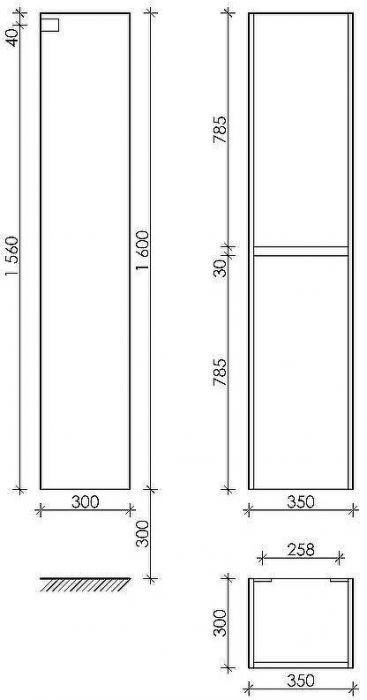 Шкаф пенал Sancos Smart 35 PSM35E подвесной Дуб Бардолино Белый