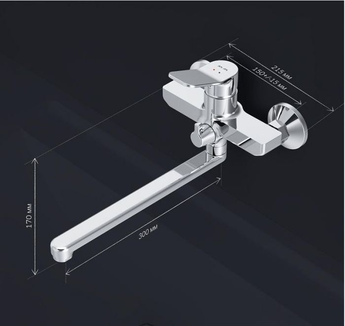 Смеситель для ванны AM.PM X-Joy F85A90000 универсальный Хром