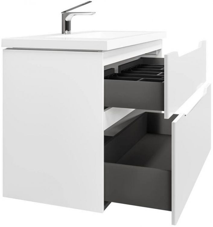 Тумба под раковину Jorno Puro 100 Pro.01.100/P/W/JR подвесная Белая