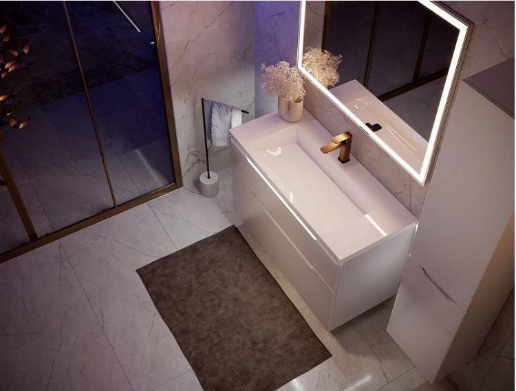 Тумба под раковину Jorno Puro 100 Pro.01.100/P/W/JR подвесная Белая