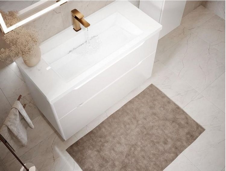 Тумба под раковину Jorno Puro 100 Pro.01.100/P/W/JR подвесная Белая