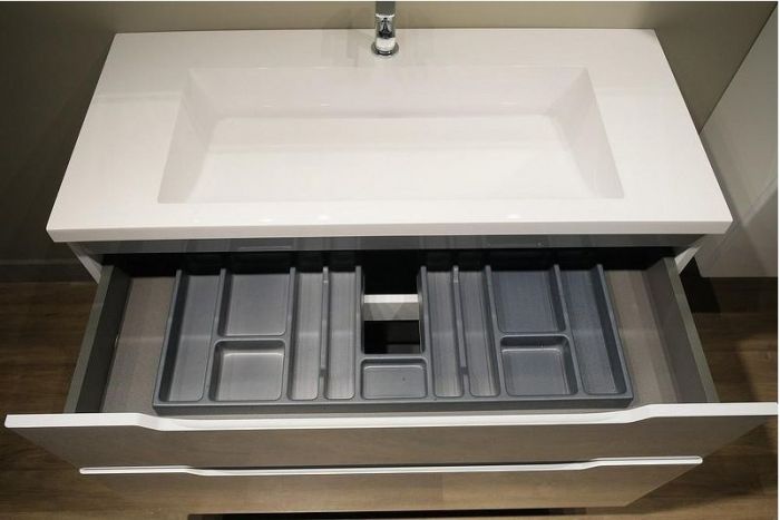 Тумба под раковину Jorno Puro 100 Pro.01.100/P/W/JR подвесная Белая