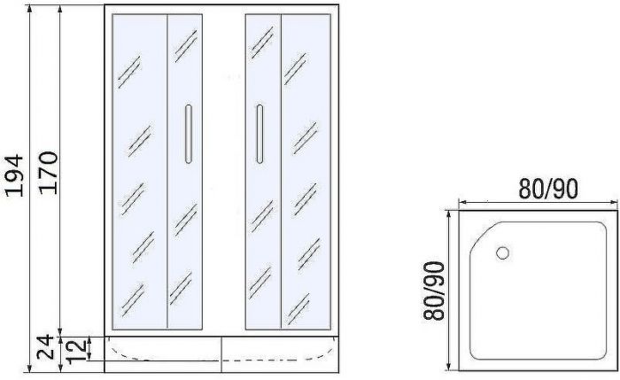Душевой уголок River Morava 90x90 МТ 10000001429 без поддона