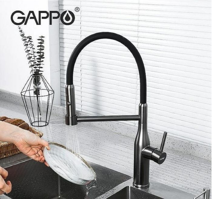 Смеситель для кухни Gappo G4398-51 Графит Черный