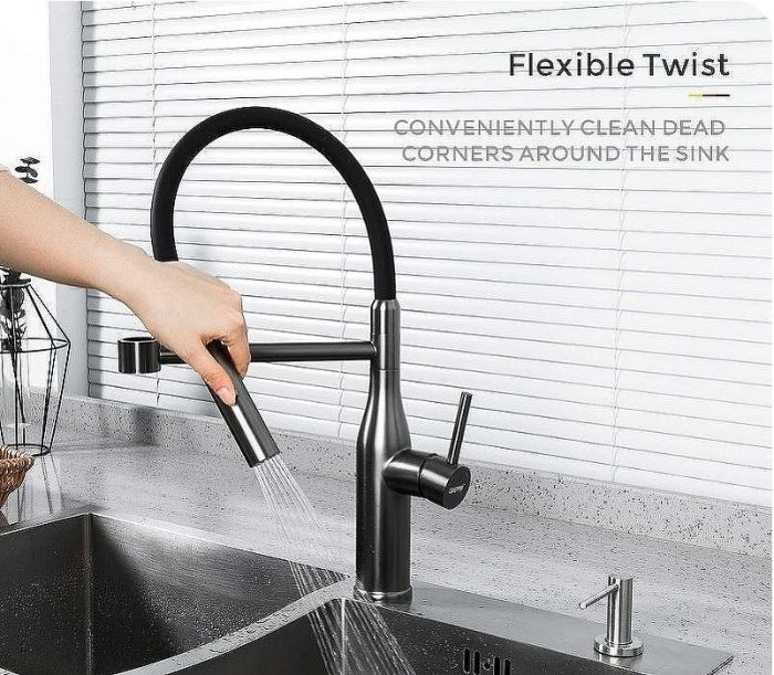 Смеситель для кухни Gappo G4398-51 Графит Черный