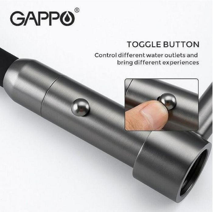 Смеситель для кухни Gappo G4398-51 Графит Черный