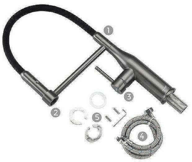 Смеситель для кухни Gappo G4398-51 Графит Черный