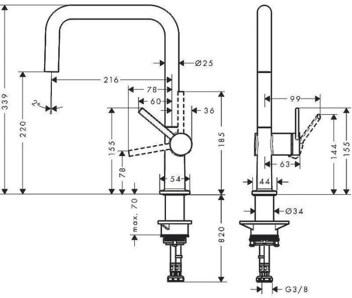 Смеситель для кухни Hansgrohe Talis M54 72806000 Хром
